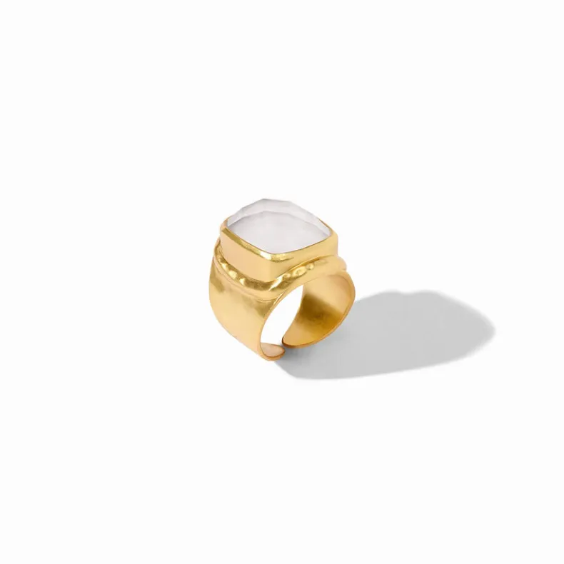 JULIE VOS TUDOR STATEMENT RING - IRIDESCENT CHAMPAGNE