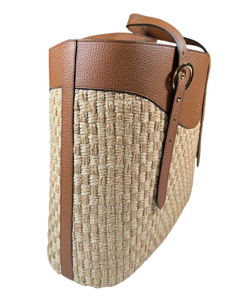 CUOIERIA FIORENTINA AMBER LARGE SHOPPING TOTE - CARAMEL