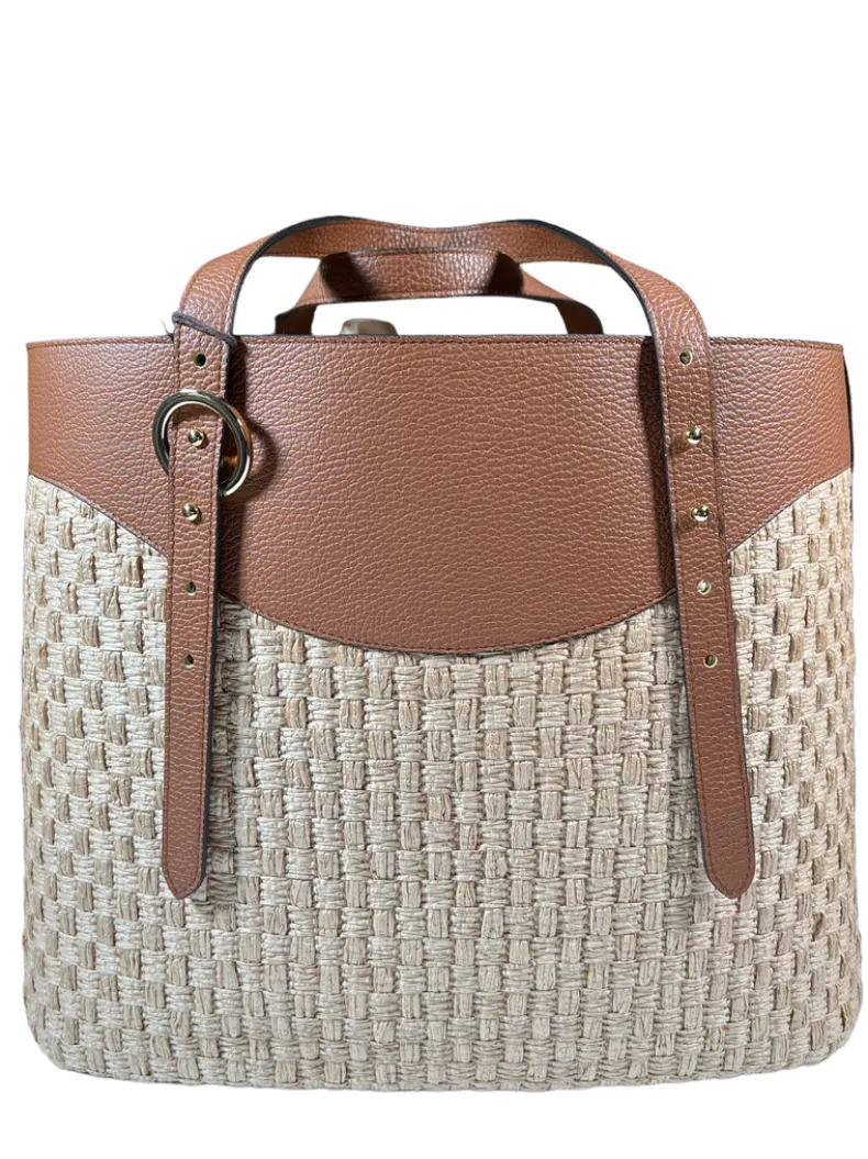 CUOIERIA FIORENTINA AMBER LARGE SHOPPING TOTE - CARAMEL
