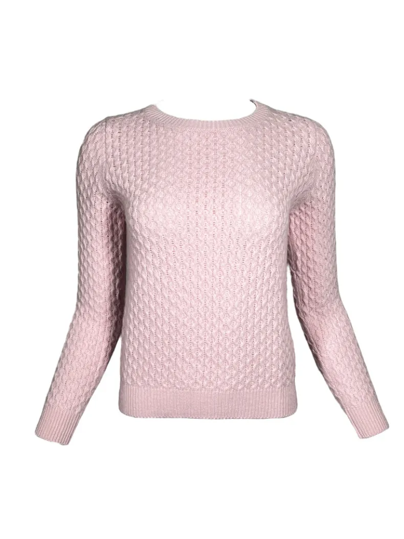 HUBERT GASSER CABLE KNIT SWEATER - ROSE