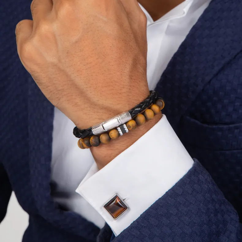 TATEOSSIAN GIZA BEADED BRACELET - BROWN TIGER EYE