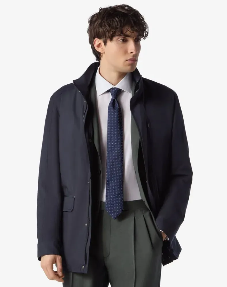 CORNELIANI NYLON FIELD COAT - NAVY