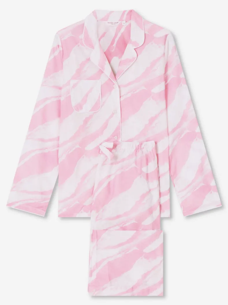 DEREK ROSE LEDBURY 38 WOMEN'S PAJAMA SET - PINK
