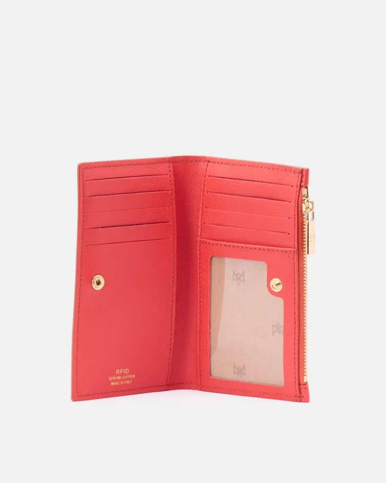 CUOIERIA FIORENTINA VERTICAL CARD HOLDER - CORAL