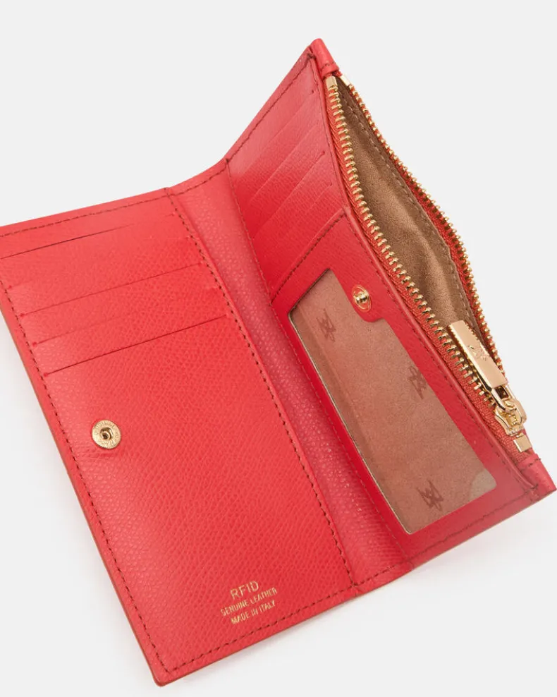 CUOIERIA FIORENTINA VERTICAL CARD HOLDER - CORAL