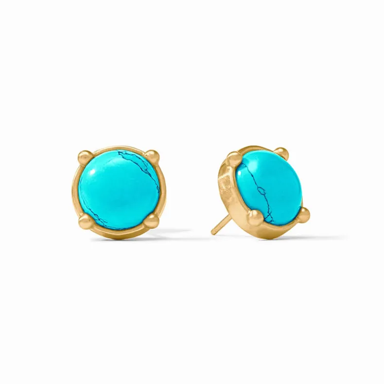 JULIE VOS HONEY STUD EARRING - TURQUOISE BLUE