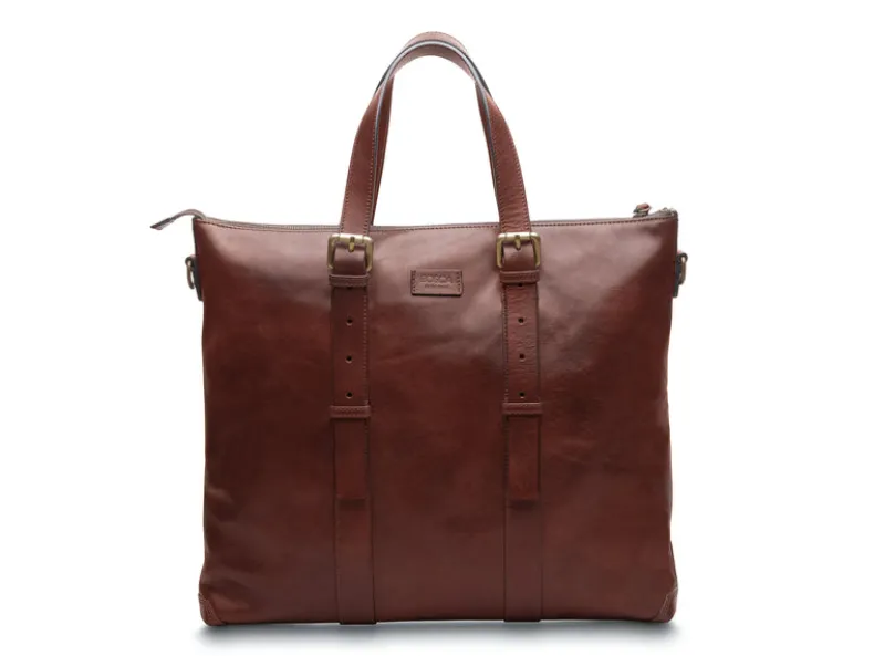 BOSCA 1911 BRENTA TOTE - DARK BROWN