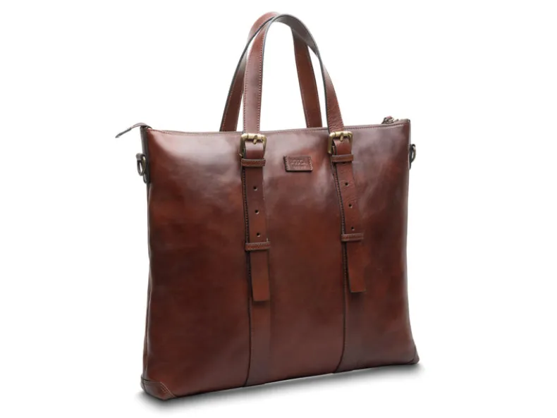 BOSCA 1911 BRENTA TOTE - DARK BROWN