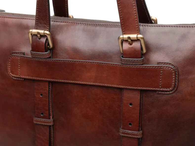 BOSCA 1911 BRENTA TOTE - DARK BROWN