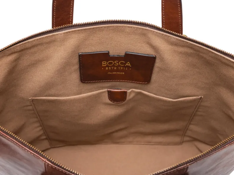 BOSCA 1911 BRENTA TOTE - DARK BROWN