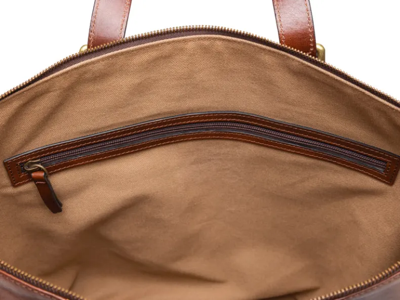 BOSCA 1911 BRENTA TOTE - DARK BROWN