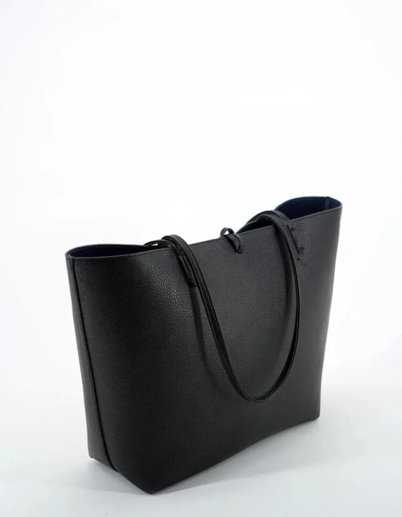 REMI/REID DEPARTURE STRIPE REVERSIBLE TOTE BAG - BLACK/NAVY