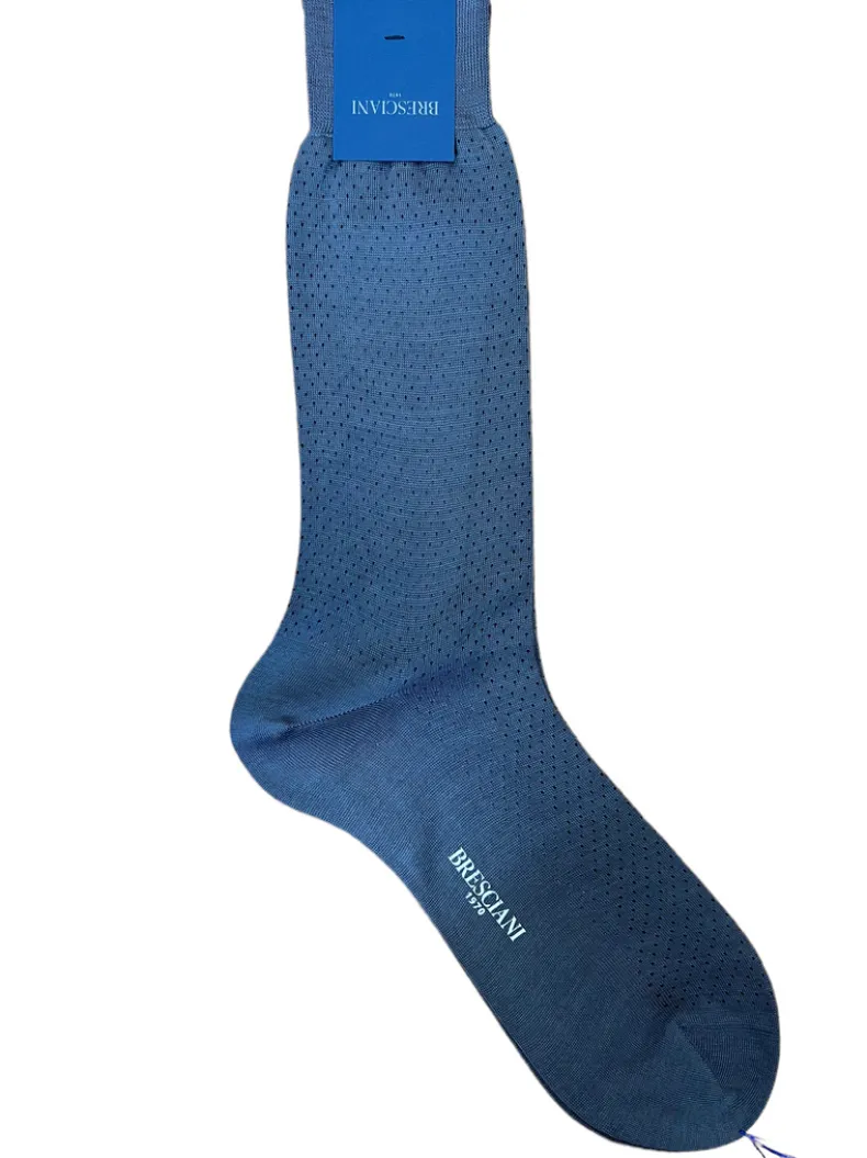 BRESCIANI 1970 COTTON DOT CALF SOCK - GREY