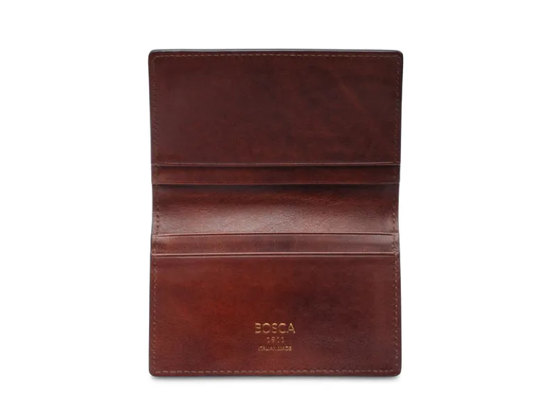 BOSCA 1911 ITALIA DOLCE CALLING CARD CASE - DARK BROWN