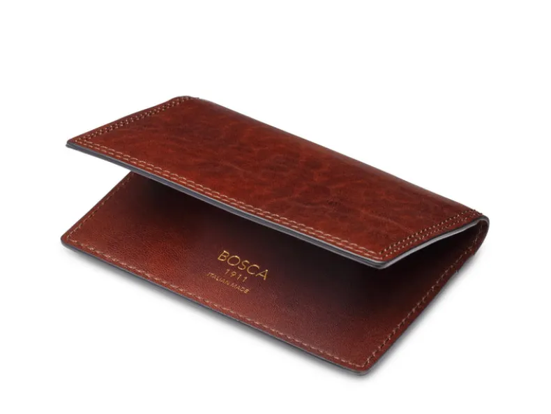 BOSCA 1911 ITALIA DOLCE CALLING CARD CASE - DARK BROWN