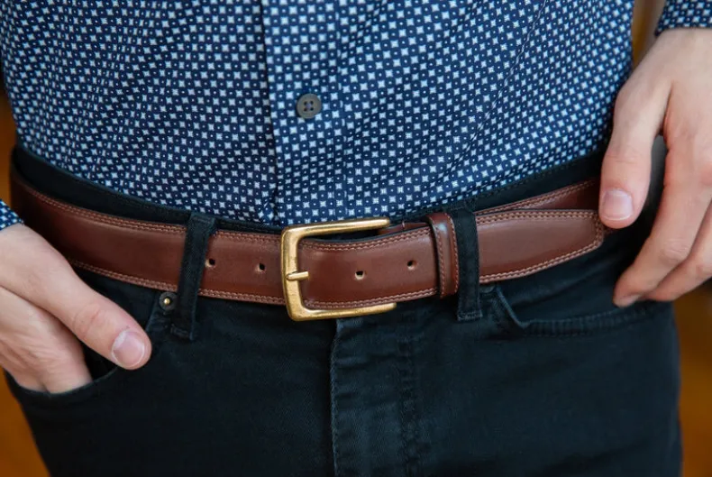 BOSCA 1911 AMALFI DOLCE BELT - DARK BROWN
