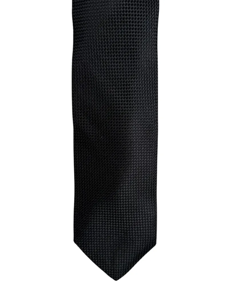 DION SILK JACQUARD TIE - BLACK