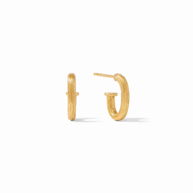 JULIE VOS IVY HOOP & CHARM EARRINGS - IRIDESCENT BAHAMIAN BLUE