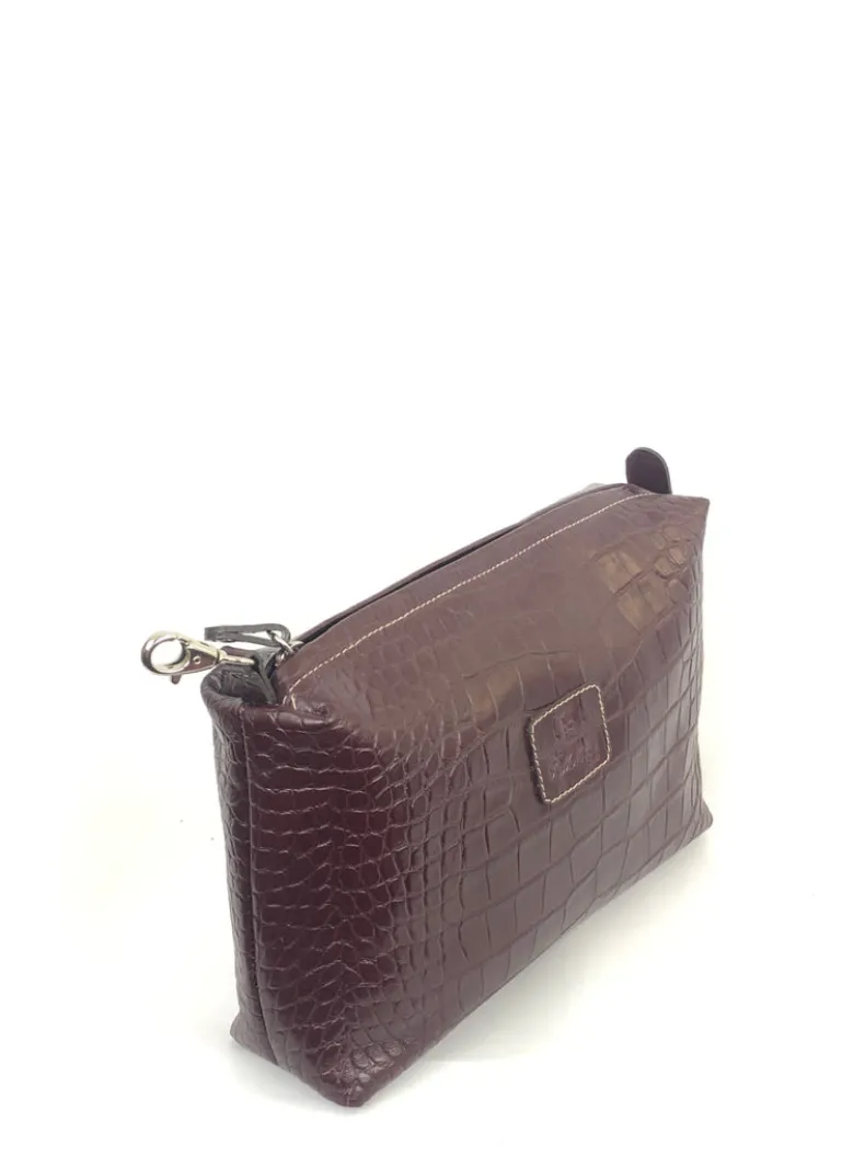 CALABRESE 1924 EMBOSSED LEATHER MEDIUM BAG - 2 COLOR OPTIONS