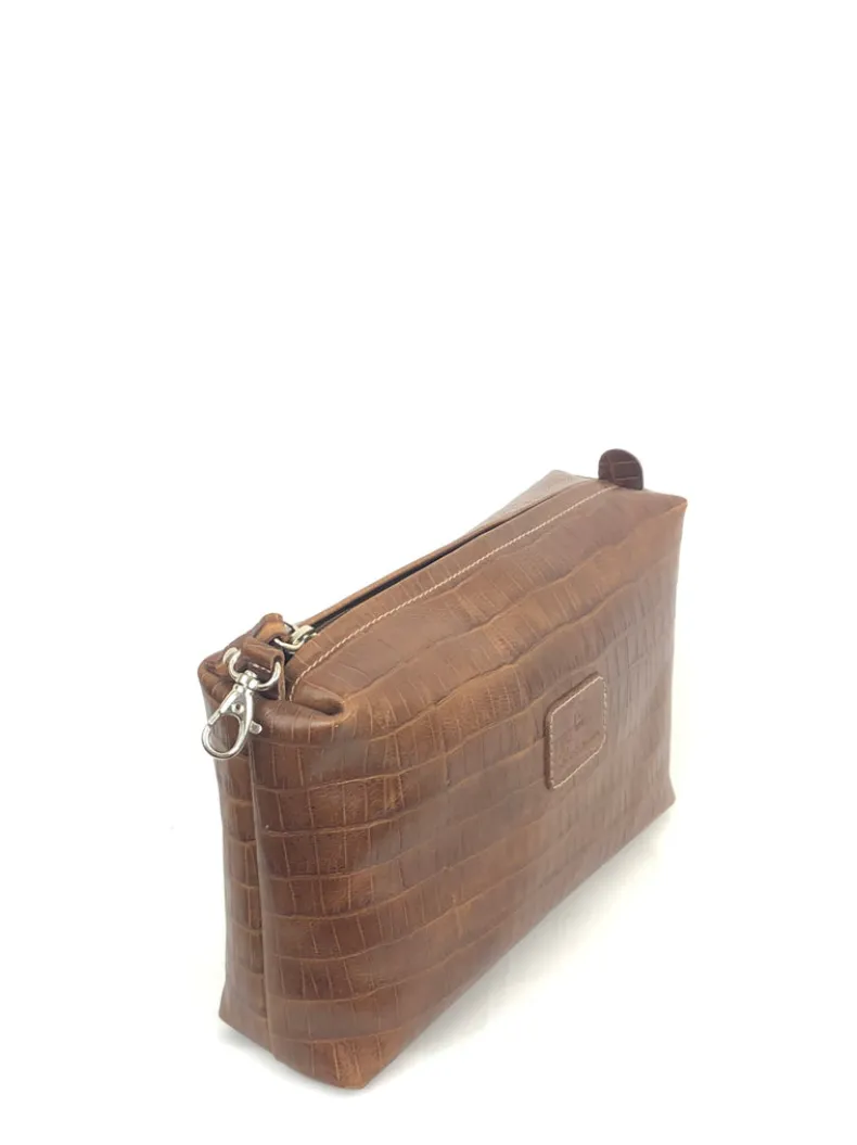 CALABRESE 1924 EMBOSSED LEATHER MEDIUM BAG - 2 COLOR OPTIONS