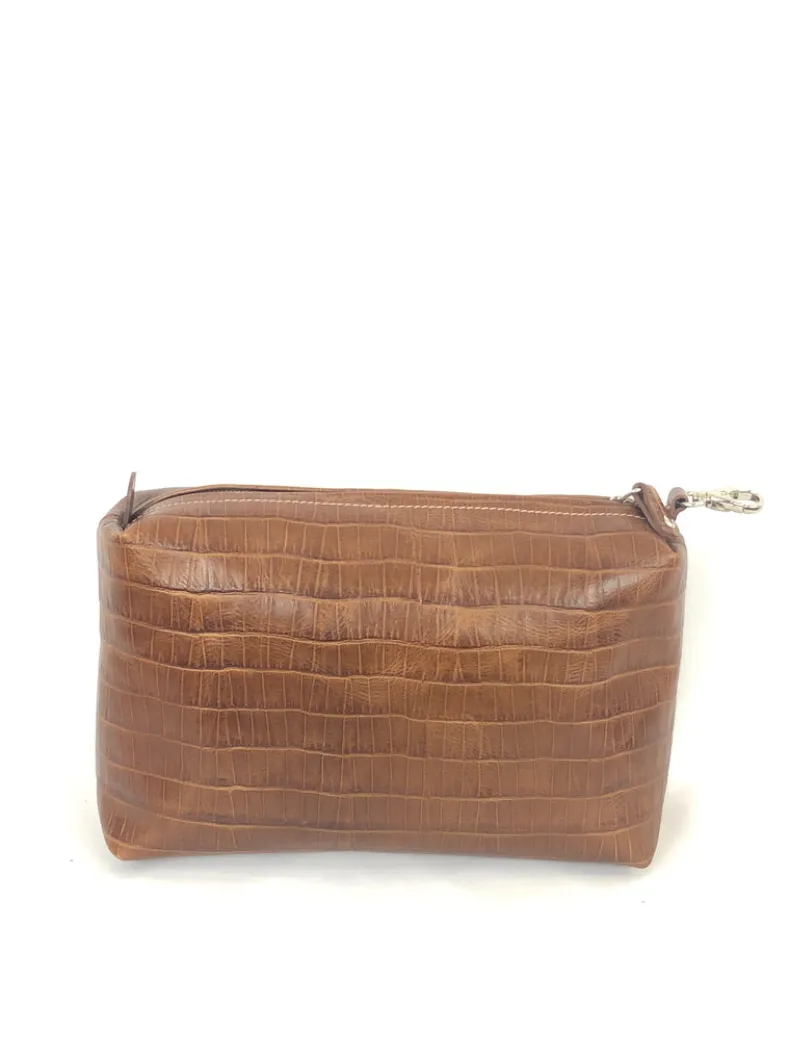 CALABRESE 1924 EMBOSSED LEATHER MEDIUM BAG - 2 COLOR OPTIONS