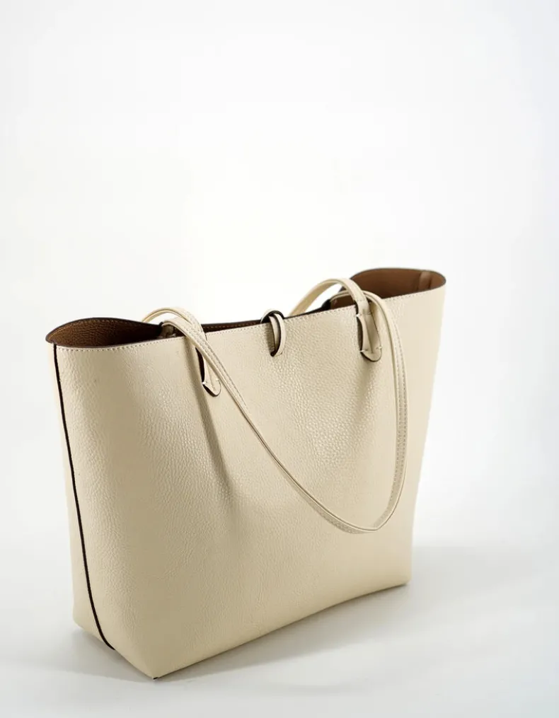 REMI/REID DEPARTURE REVERSIBLE TOTE BAG - CREAM/TAUPE