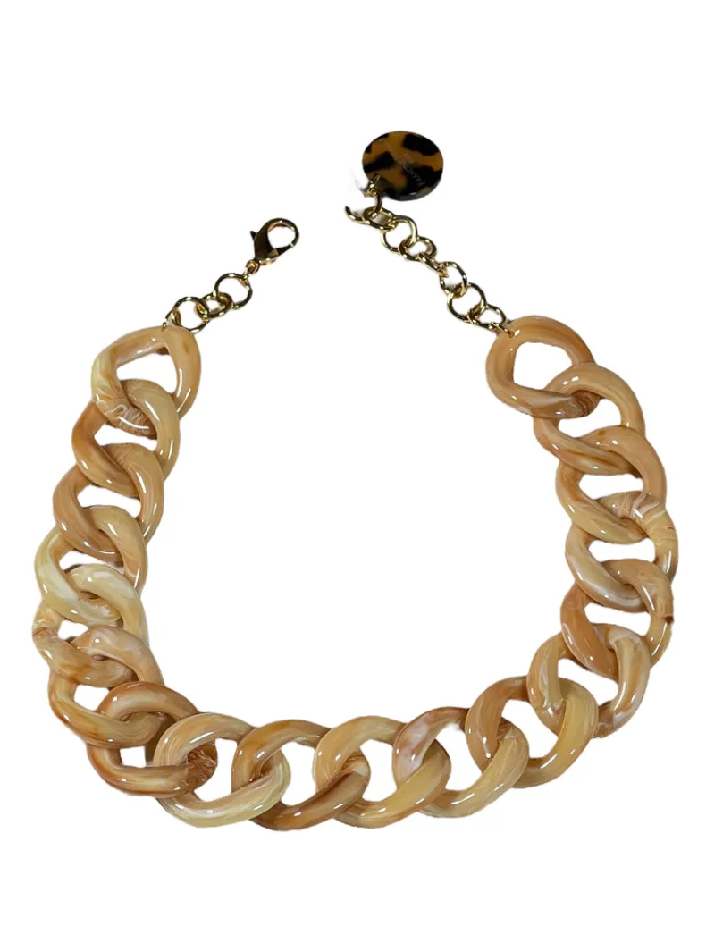 FRANCINE BRAMLI PARIS - LINK NECKLACE - TAN