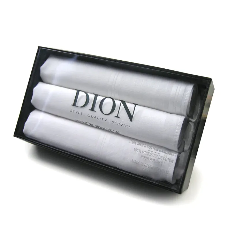 DION 3-PACK COTTON HANKIES - WHITE