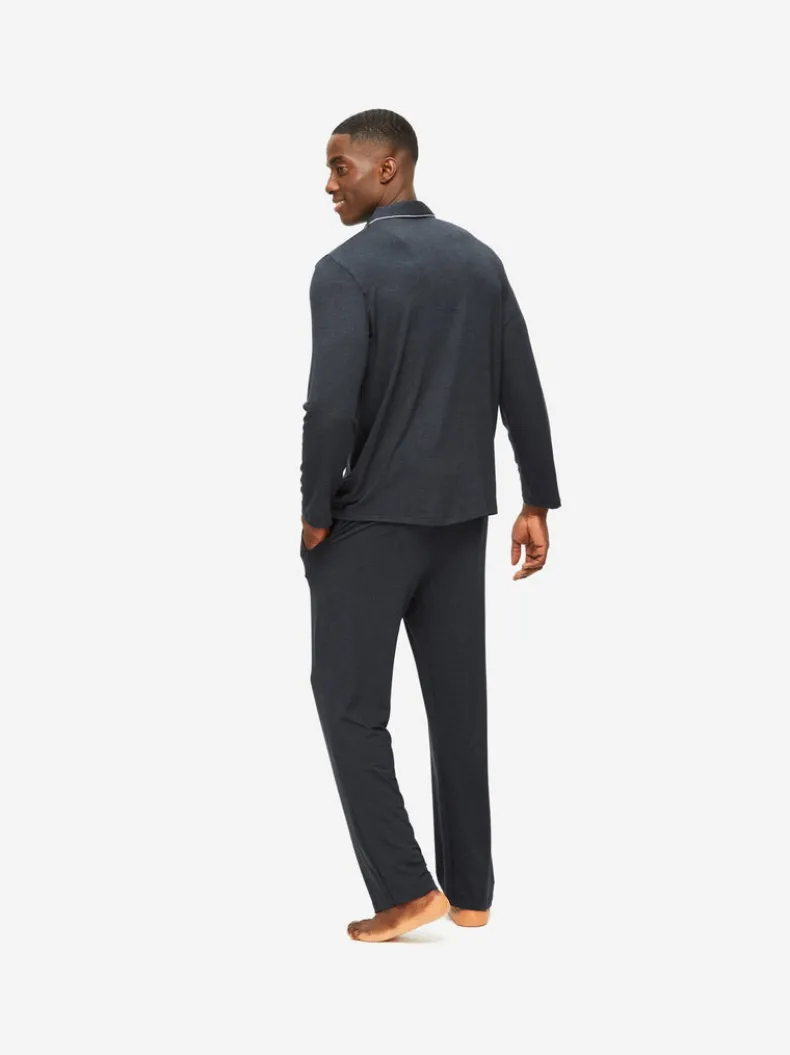 DEREK ROSE MARLOWE 1 MEN'S PAJAMA SET - ANTHRACITE