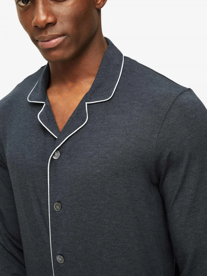DEREK ROSE MARLOWE 1 MEN'S PAJAMA SET - ANTHRACITE