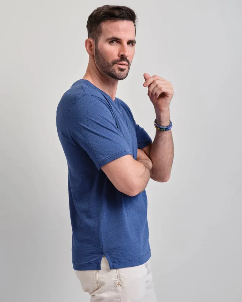 LEFT COAST TEE HALF MOON BAY SHORT SLEEVE SHIRT - NAVY/ROYAL