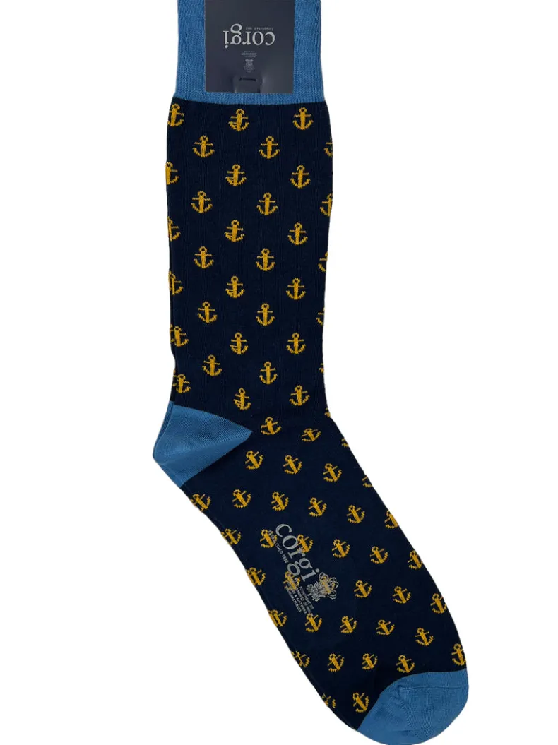 CORGI ANCHOR SOCK - NAVY/BLUE