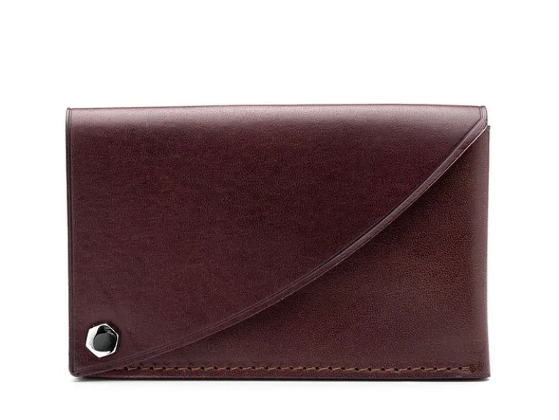 BOSCA 1911 FLIPPER CARD CASE WALLET - DARK BROWN