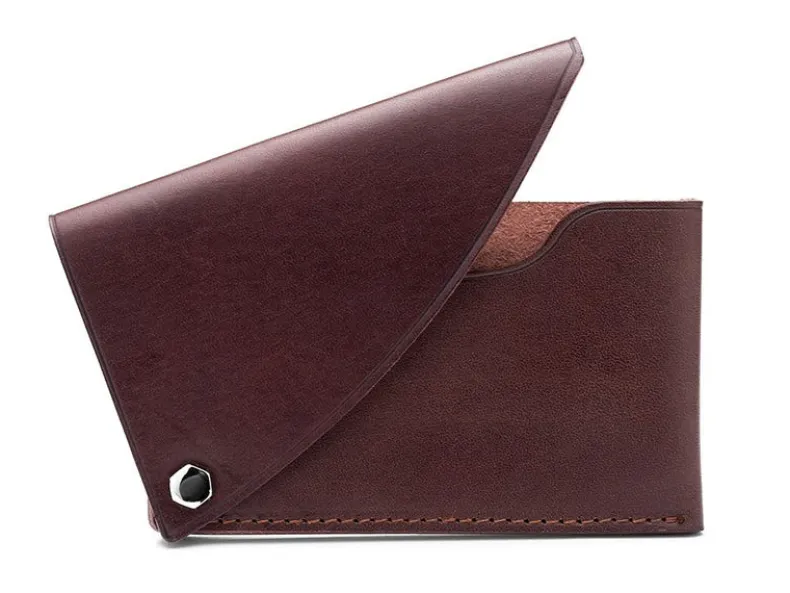 BOSCA 1911 FLIPPER CARD CASE WALLET - DARK BROWN