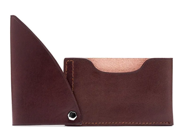 BOSCA 1911 FLIPPER CARD CASE WALLET - DARK BROWN