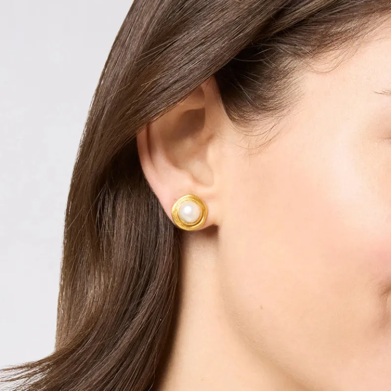 JULIE VOS WAVE STONE STUD - TURQUOISE BLUE