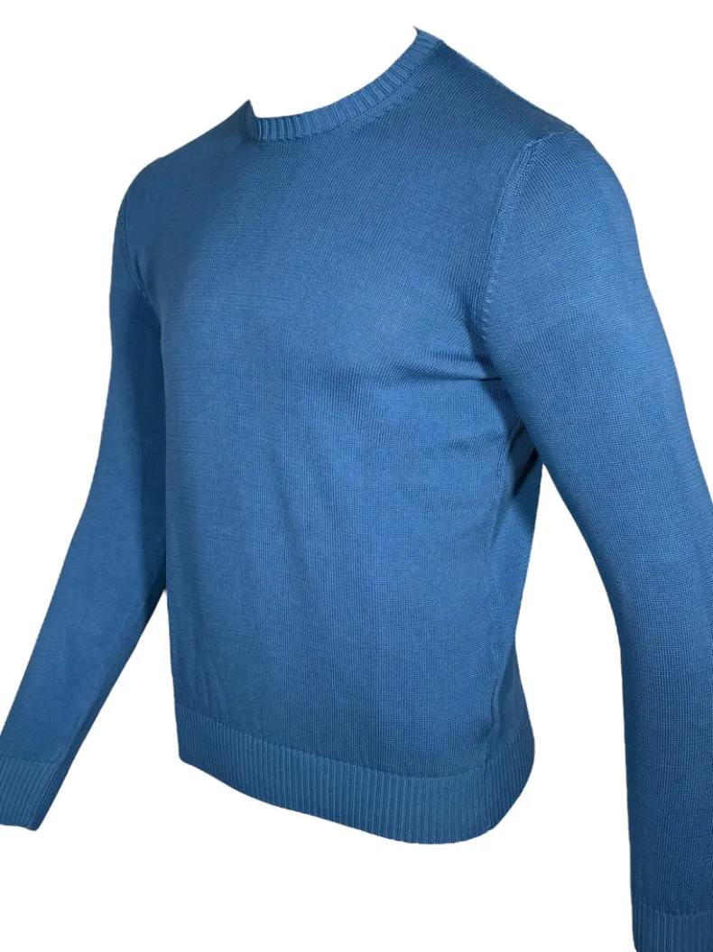 FEDELI CREW SWEATER - BLUE