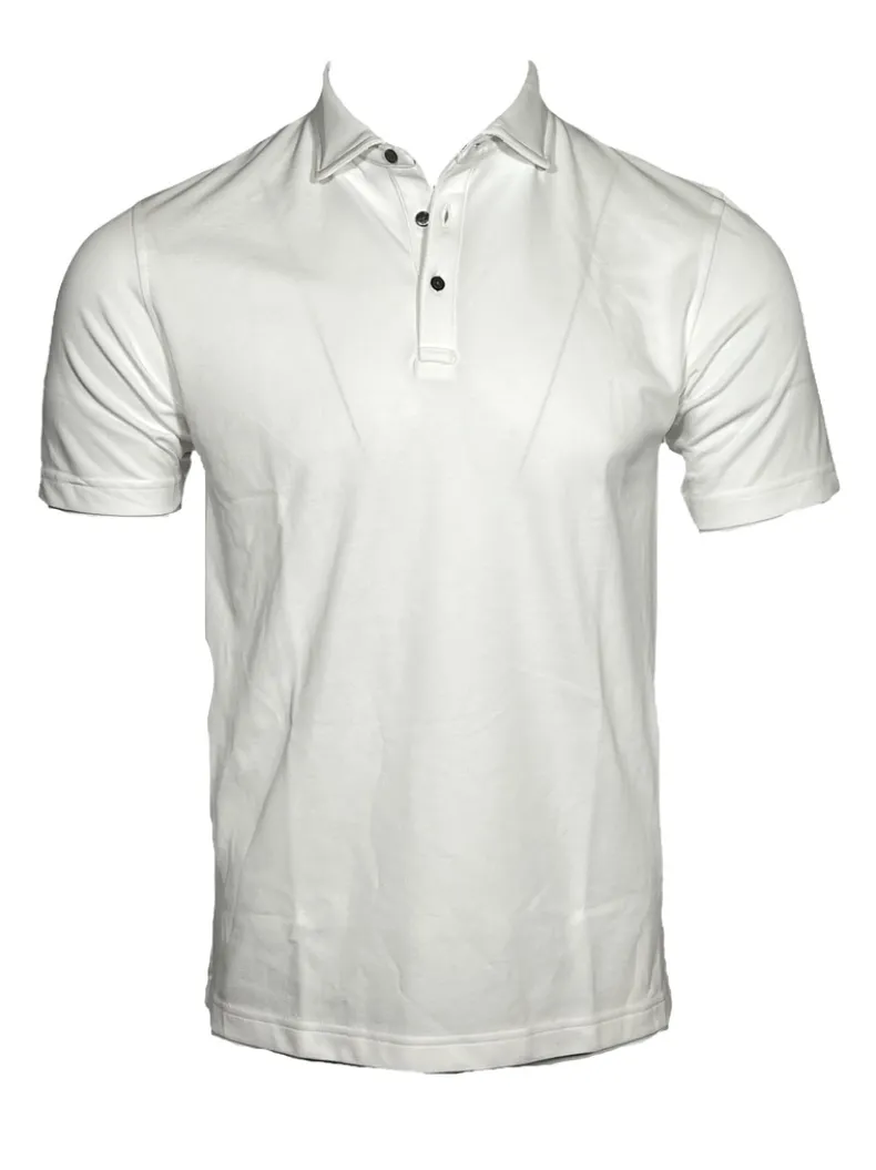 BUTTON DOWN MEN'S TECH POLO - WHITE