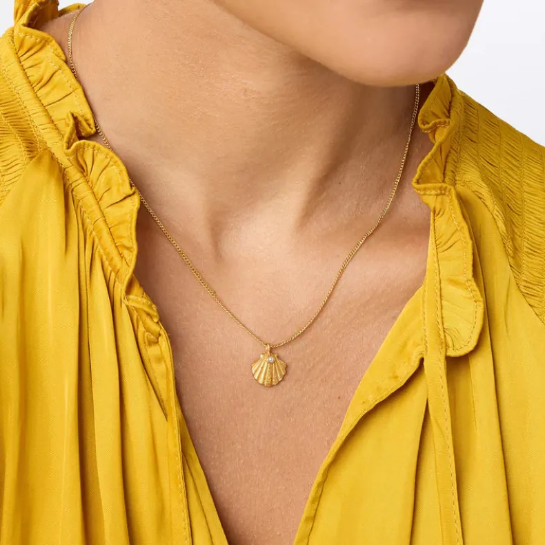 JULIE VOS SANIBEL SHELL DELICATE NECKLACE - PEARL