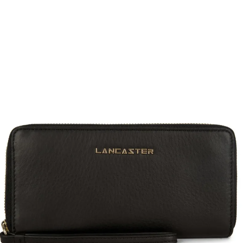 LANCASTER LARGE CONTINENTAL ZIP-AROUND WALLET - BLACK