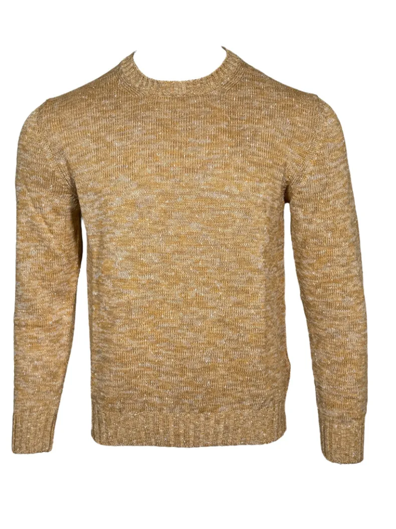 SETTEFILI CASHMERE CREW SWEATER - MUSTARD