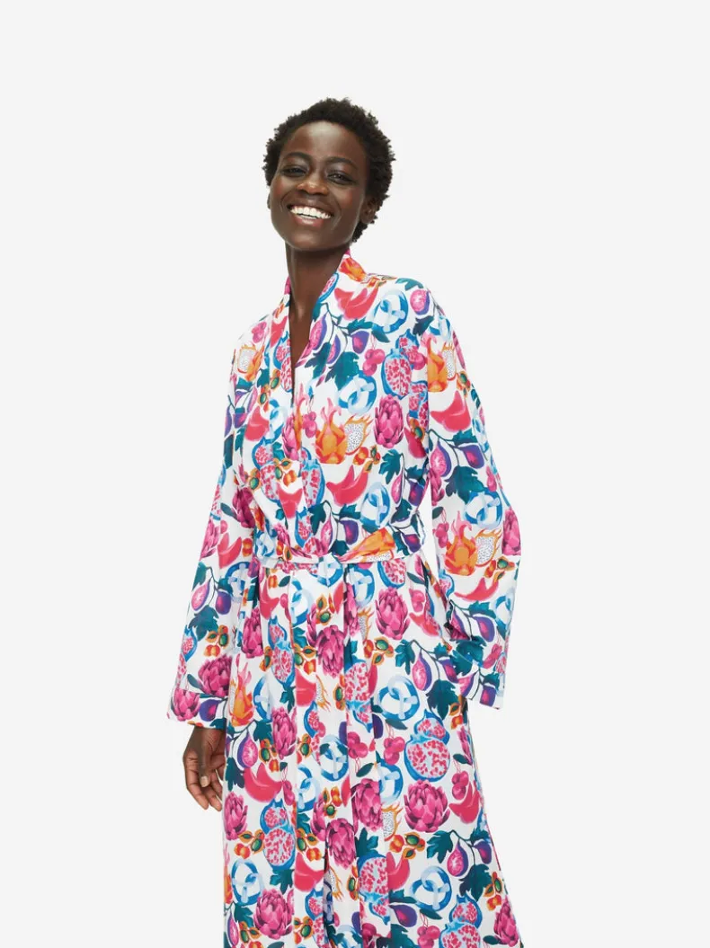 DEREK ROSE LEDBURY 50 WOMEN'S ROBE - WHITE
