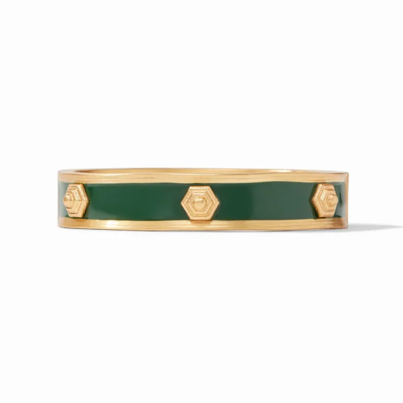 JULIE VOS PALLADIO HINGE BANGLE - JADE GREEN ENAMEL