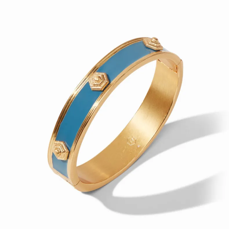 JULIE VOS PALLADIO HINGE BANGLE - JADE GREEN ENAMEL
