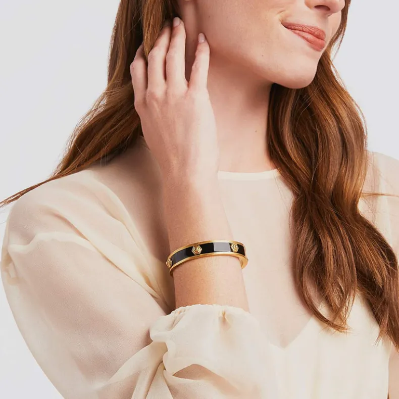 JULIE VOS PALLADIO HINGE BANGLE - JADE GREEN ENAMEL
