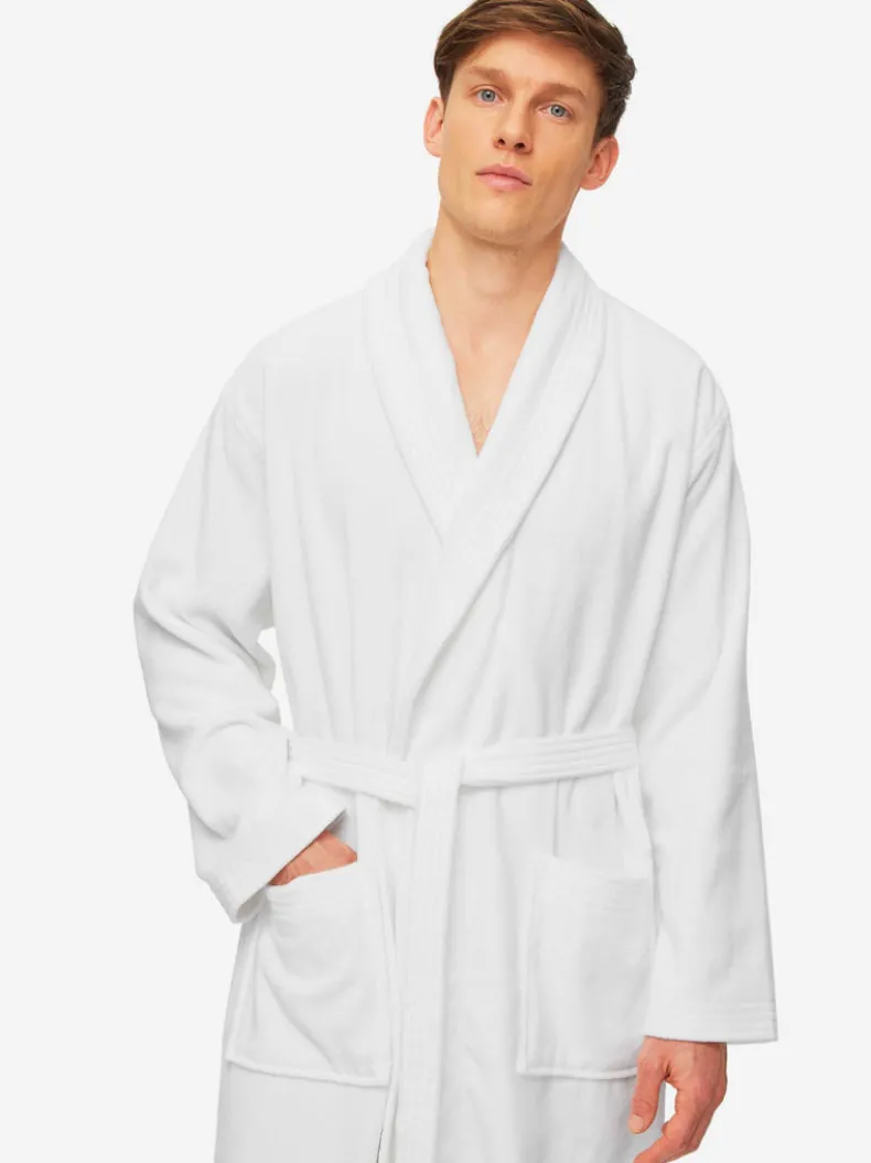 DEREK ROSE TRITON 10 MEN'S ROBE - WHITE