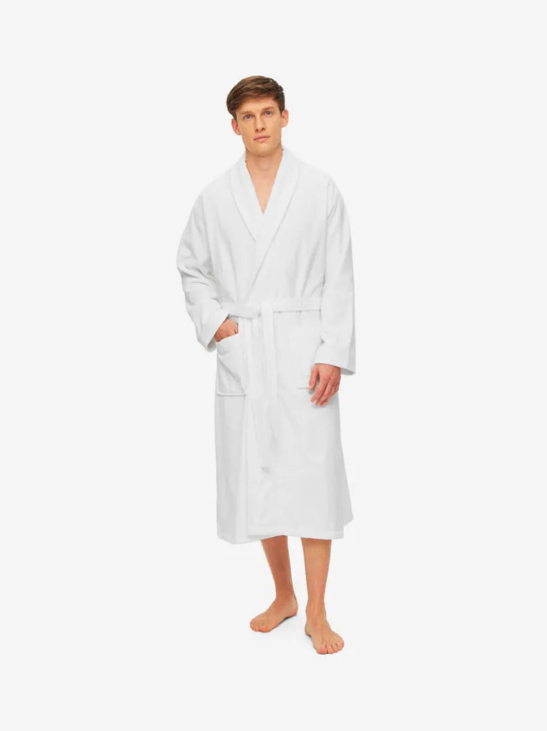 DEREK ROSE TRITON 10 MEN'S ROBE - WHITE