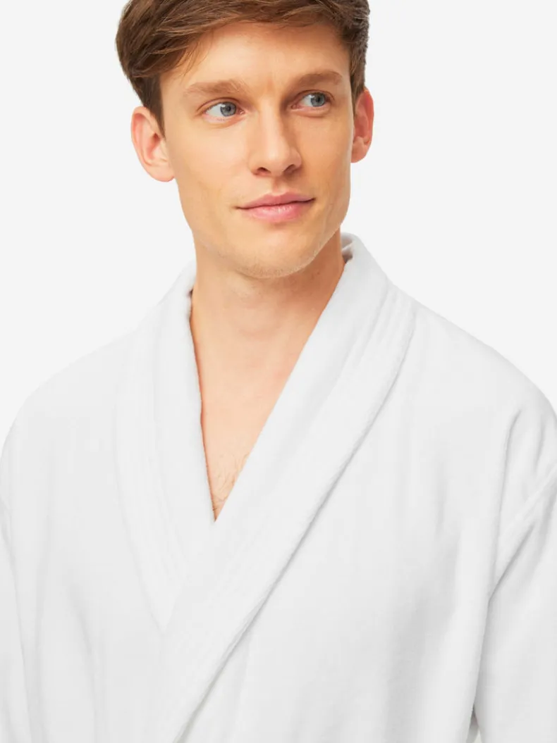 DEREK ROSE TRITON 10 MEN'S ROBE - WHITE