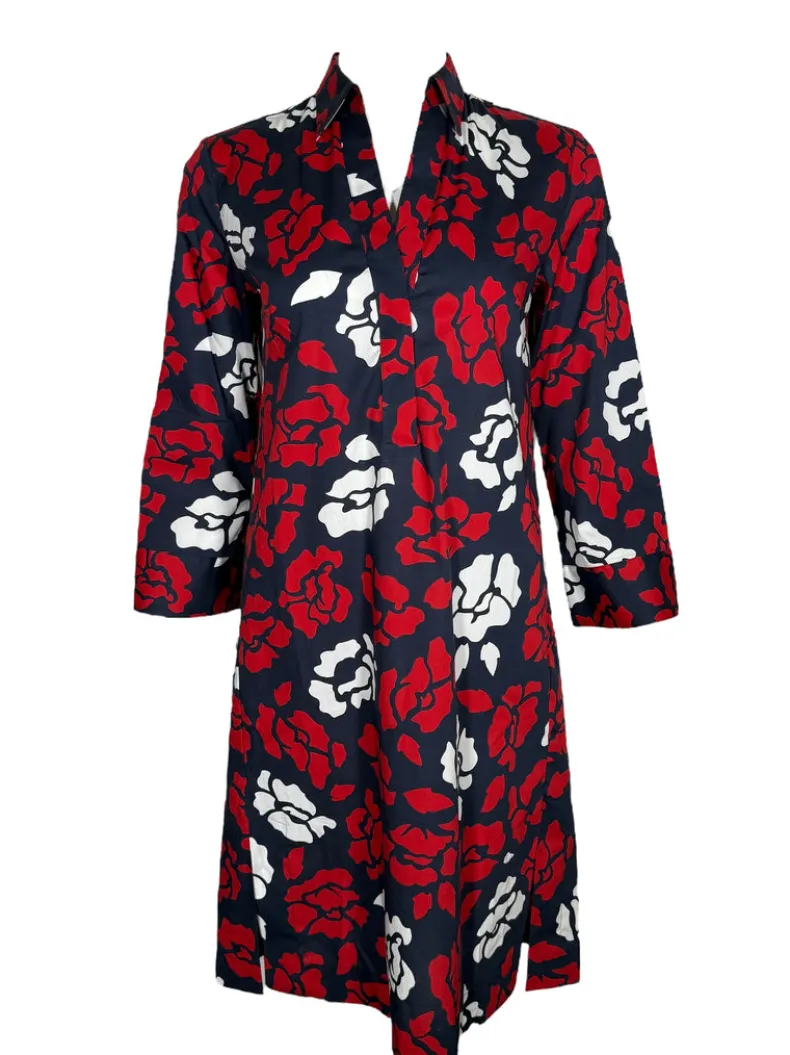 CALIBAN DRESS - RED & WHITE FLORAL