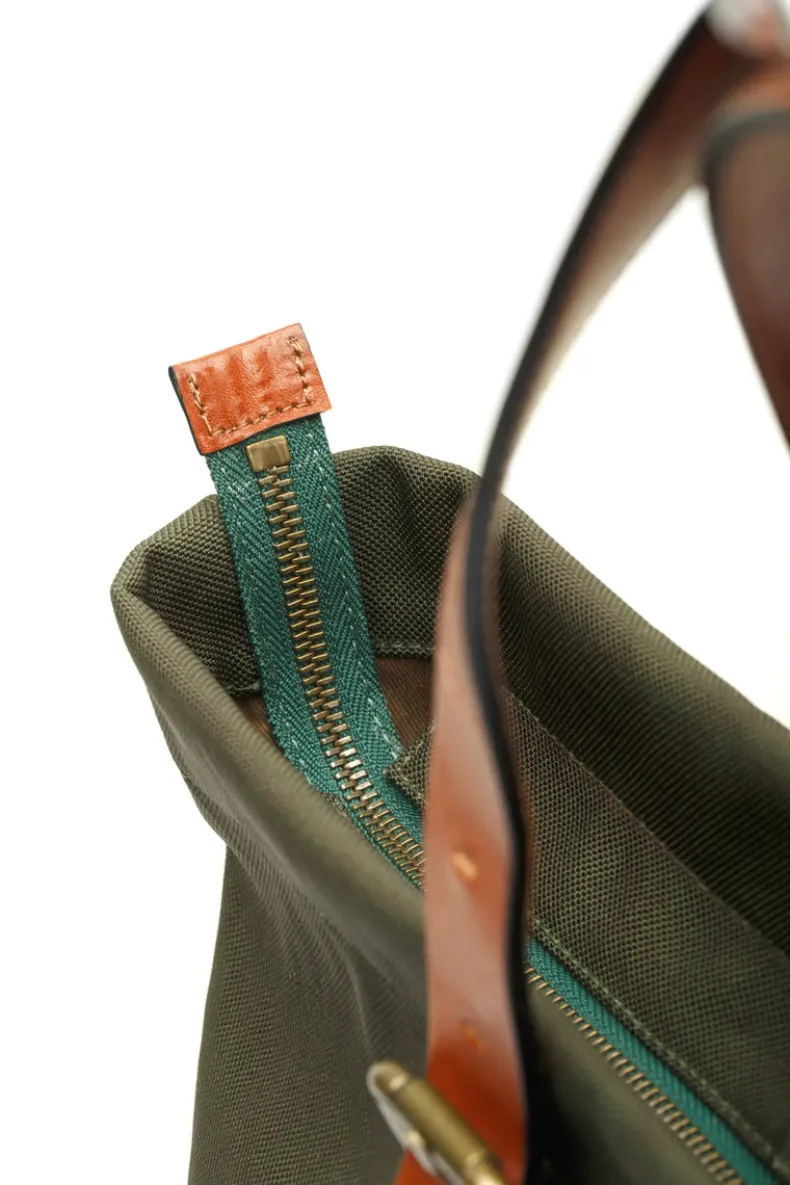 BOSCA 1911 EMMA CARRY-ALL TOTE - OLIVE